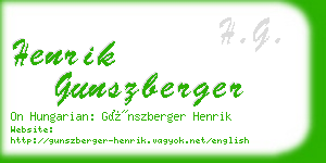 henrik gunszberger business card